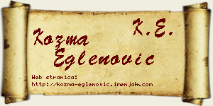 Kozma Eglenović vizit kartica